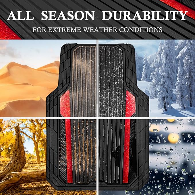 CAR PASS Heavy Duty Rubber Car Mats Metallic S~L Size, Aluminum Film All - Image 3