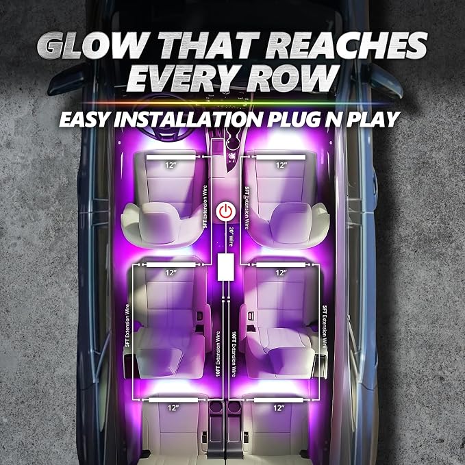 OPT7 Aura Pro 6PC Double LED Interior Strip Lights - Image 3