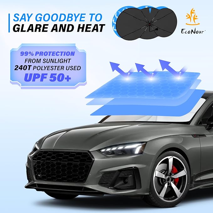 EcoNour Car Windshield Sunshade Umbrella | Foldable Windshield Sun Shade Cover - Image 2
