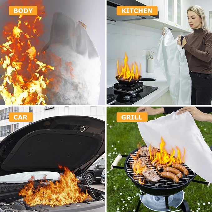 Emergency Fire Blanket, 39.4X 39.4inch Fire Extinguisher Blanket - Image 5