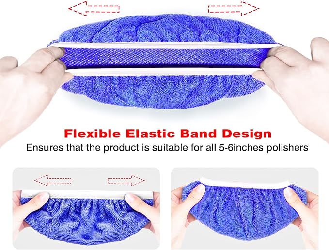 5 to 6 Inch Car Polisher Pad Bonnet, 10*Microfiber+5*Woollen - Image 4