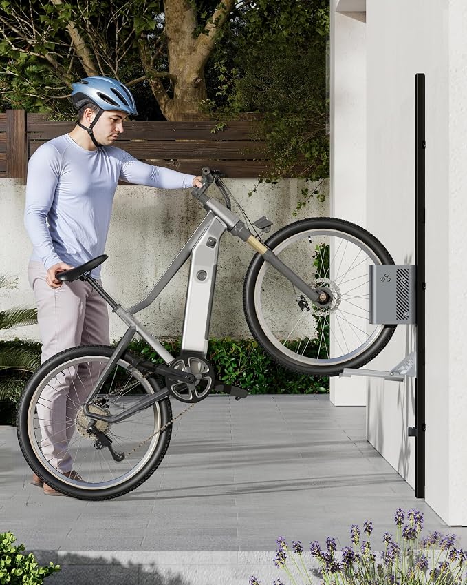 monTEK Automatic Lift EBike Rack – Fits 24-29" Tires, Heavy-Duty Vertical Wall - Image 9
