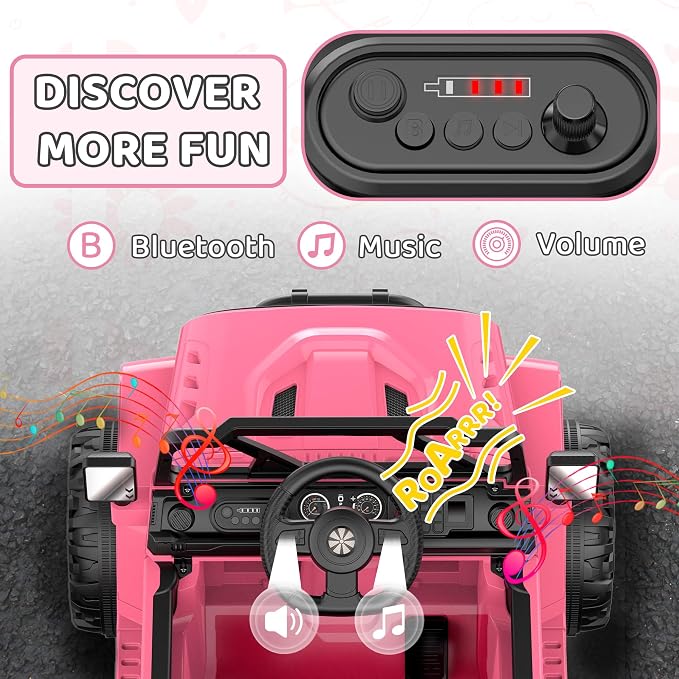 12V Ride On Truck Car with Remote Control, Kids Electric Vehicles with - Image 5