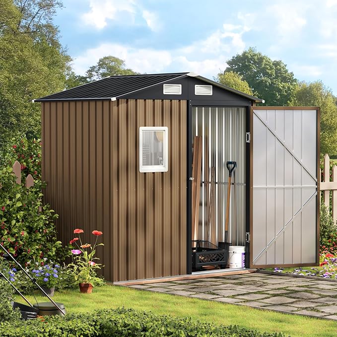 6X4FT Outdoor Steel Storage Shed - Image 6