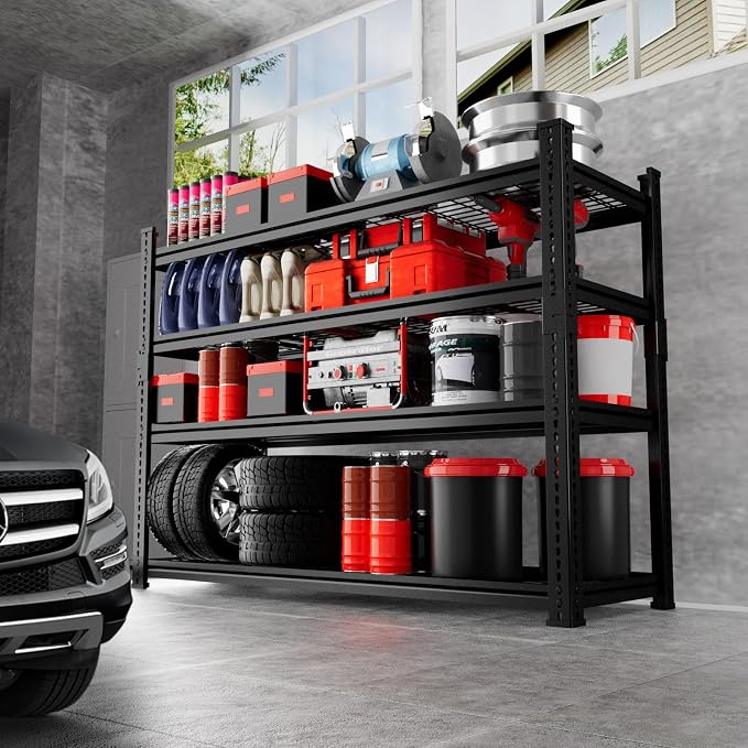 Storage Shelves 4PCS, Garage Shelving Heavy Duty 2640LBS Capacity, 4 Tier - Image 2
