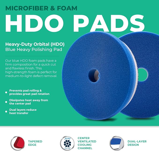 Lake Country 3.5" HDO Blue Foam Heavy Polishing Pad – Premium Heavy Duty - Image 2