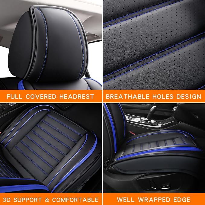 Car Seat Covers Full Set, Universal Faux Leather Car Seat Covers, Waterproof - Image 4