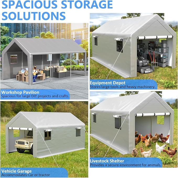 Carport 10x20 ft Heavy Duty - Image 5