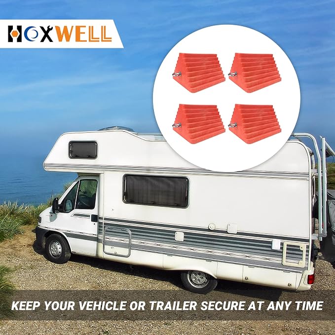Premium 4 pcs Heavy Duty Wheel Tire Chocks, Vehicle Chocks - Image 7