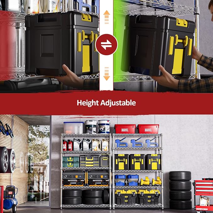 IZEUK 5-Tier Heavy Duty Metal Storage Shelving Unit, Adjustable Steel Wire Rack - Image 3