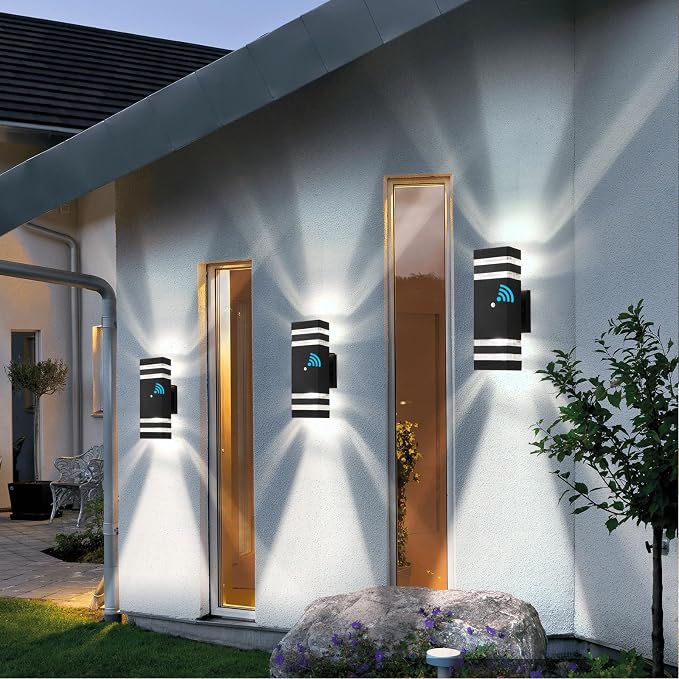 tewei 4 Pack Dusk to Dawn Outdoor Wall Lights Modern Exterior Light Fixture - Image 2