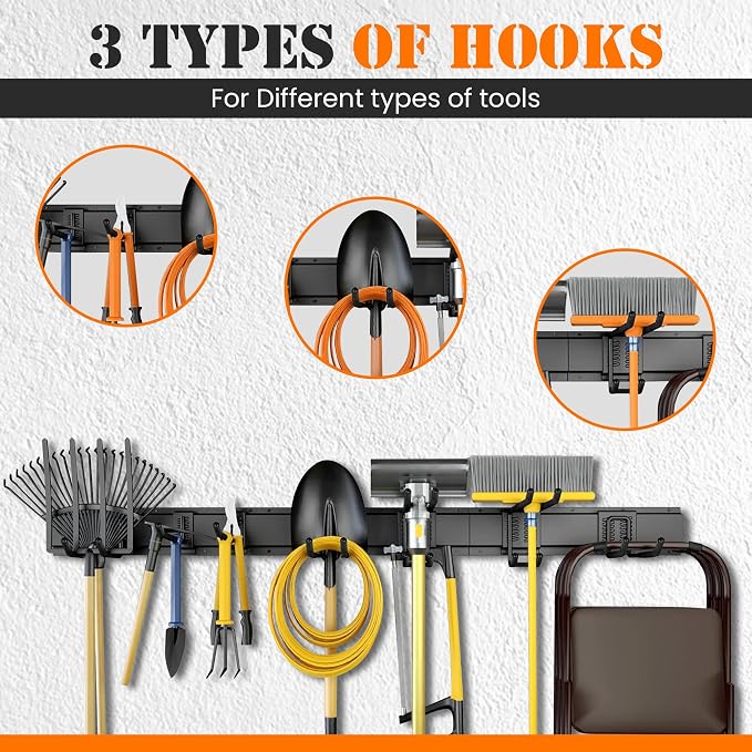 Garage Storage, Garage Organization, Garage Tool Organizer Wall Mount, Garden - Image 7