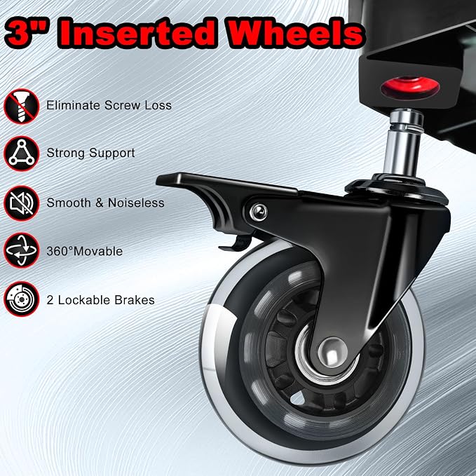 Rolling Shop Stool with Wheels, Garage Mechanic Shop Chair with Handle Backrest - Image 6