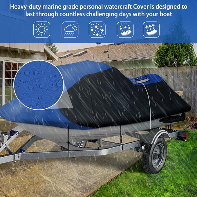 iCOVER Personal Watercraft Cover- Water Proof Heavy Duty Trailerable Jet Ski - Image 3