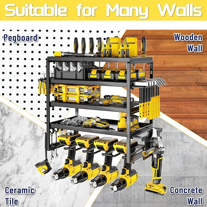 Power Tool Organizer, 5 Layer Drill Holders Wall Mount, Heavy Duty Metal - Image 7