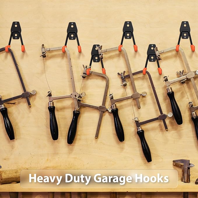 8 Pack 4.5x2.75 Inch Utility Steel Wall Mount Heavy Duty Garage Hooks - Image 4