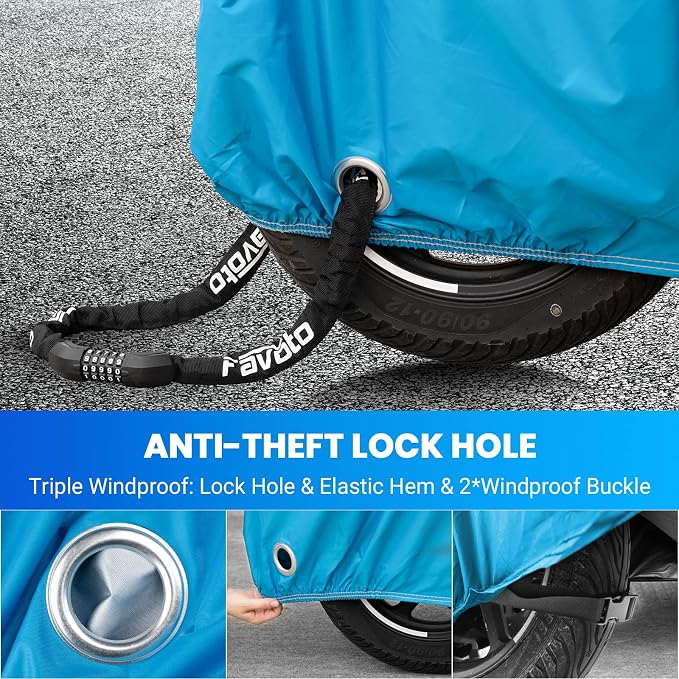 Favoto Motorcycle Cover 104 inches Length All Season Universal Weather - Image 5