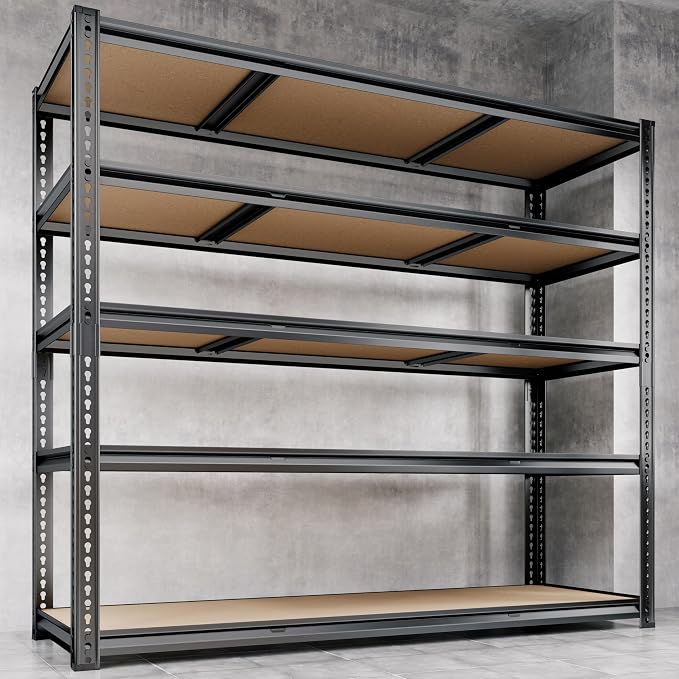 48"W Garage Shelving, 2650LBS Storage Shelves heavy duty, 5 Tier Metal Shelving - Image 9