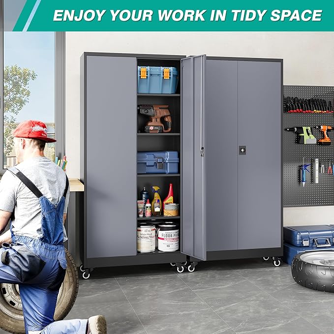 75" Tall Metal Storage Cabinet - Image 3
