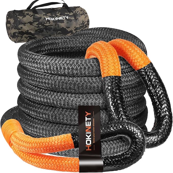 Kinetic Recovery Tow Rope: 1.25" x 30ft 54000LBS Snatch Strap Heavy Duty by HOKINETY
