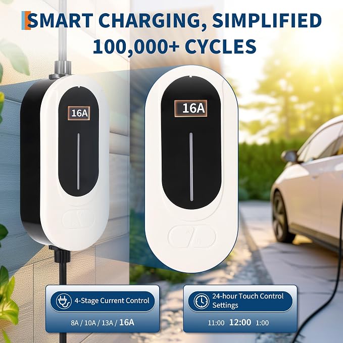 Level 1&2 EV Charger, 16A 110-240V Dual Voltage, NEMA 6-20 & 5-15 Plug - Image 5