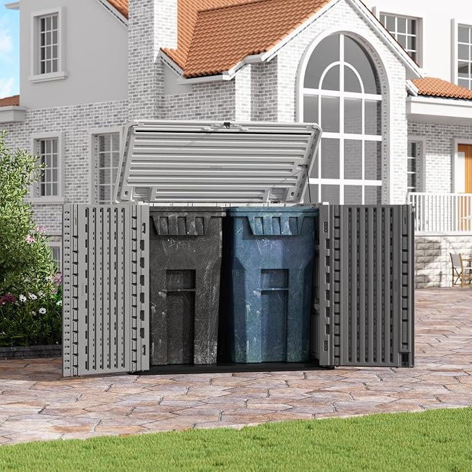 ZZM Outdoor Storage Shed Diamond Texture 4x3FT Horizontal Shed | 34 Cu.Ft - Image 6