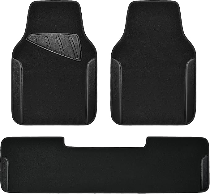 CAR PASS Waterproof Universal Faux Leather 3Pcs Car Floor Mats, Set of Vehicles by CARPASS