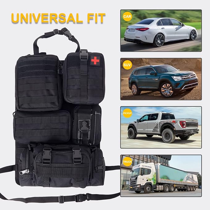 Universal Tactical Seat ​Back Organizer Vehicle Molle Panel Organizer Storage - Image 6
