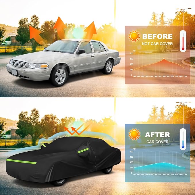 QUNSUNUS Waterproof Car Cover for Chevy Caprice 1966-1970 and 1977-1996 - Image 5
