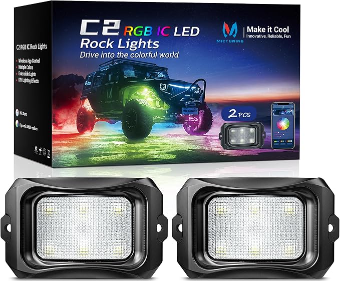 MICTUNING C2 Max RGB+IC Chasing Color LED Rock Lights by MICTUNINGINC