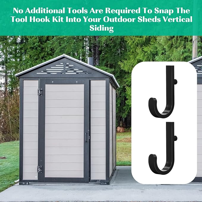 8 Pcs Shed Storage Tool Hooks Accessories Compatible - Image 5
