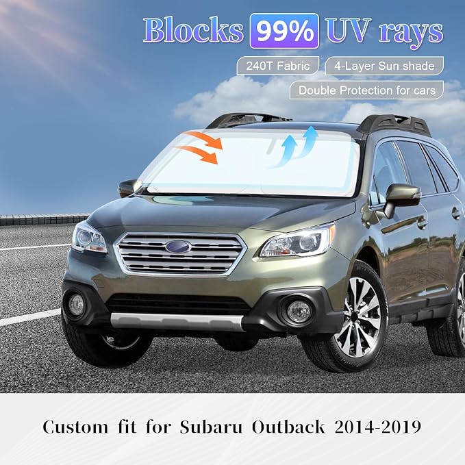 Sun Shade Sunshade for Subaru Outback Windshield Cover, 4-Layer Front Window - Image 2