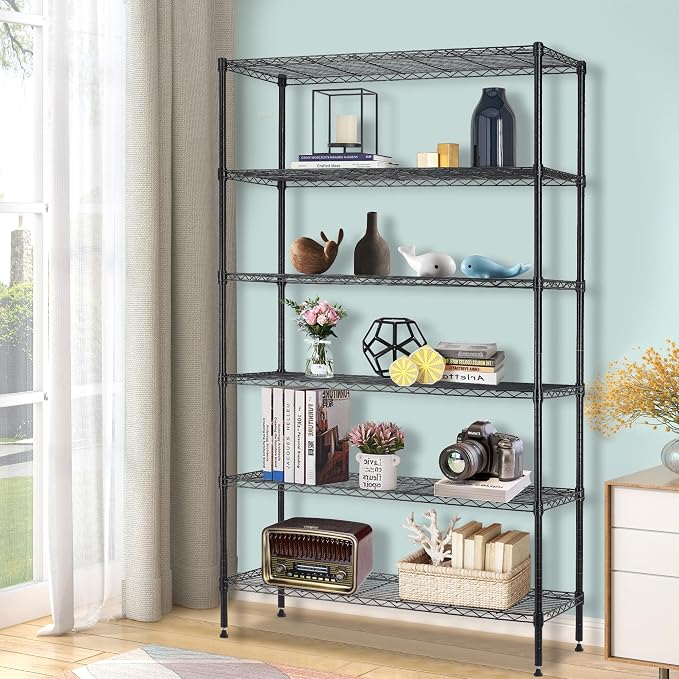 16''Lx42''Wx72''H 6 Shelf Wire Shelving Unit Heavy Duty Metal Storage Shelves - Image 2