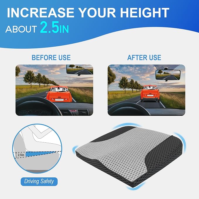 Car Seat Cushion, Comfortable Memory Foam Seat Pillow - Image 4