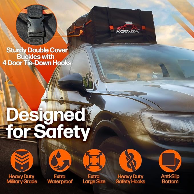 RoofPax Expandable 15/19 cft. Car Rooftop Cargo Carrier Bag Waterproof Storage - Image 8