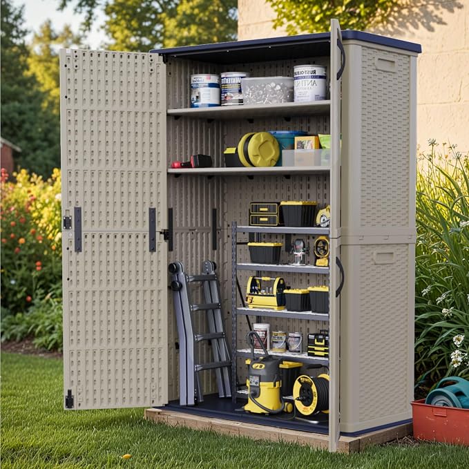 Patiowell 50 cu.ft Plastic Outdoor Storage Shed, Lockable Waterproof Resin - Image 3