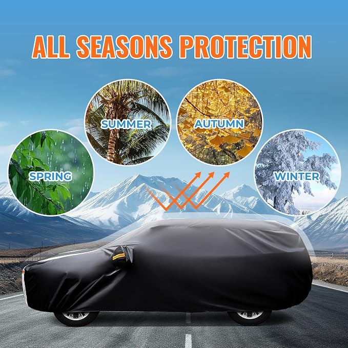 12-Layer Custom Fit Car Cover for Tesla Model X, Upgraded Waterproof - Image 5