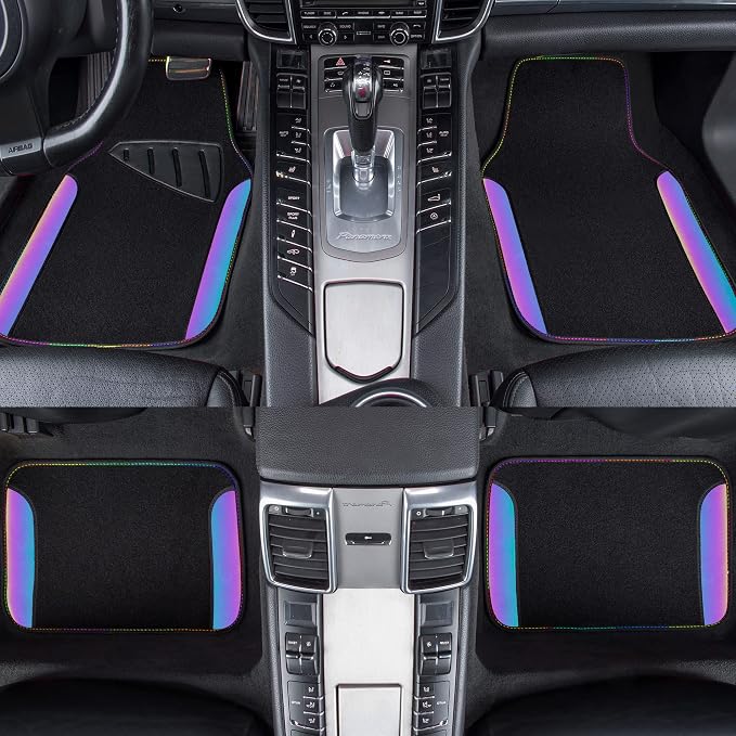 CAR PASS Chameleon Iridescent Reflective PU Leather&Waterproof Universal Carpet - Image 6