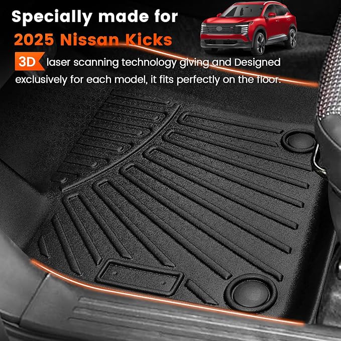 KMF Custom Fit Floor Mats for Nissan Kicks 2025 2026 S/SV/SR Accessories - Image 2