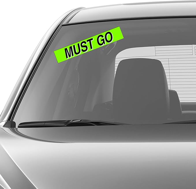 Ez-line Vinyl Windshield Stickers 3 Dozen 15 Inch Chartreuse Slogan Dealership - Image 2