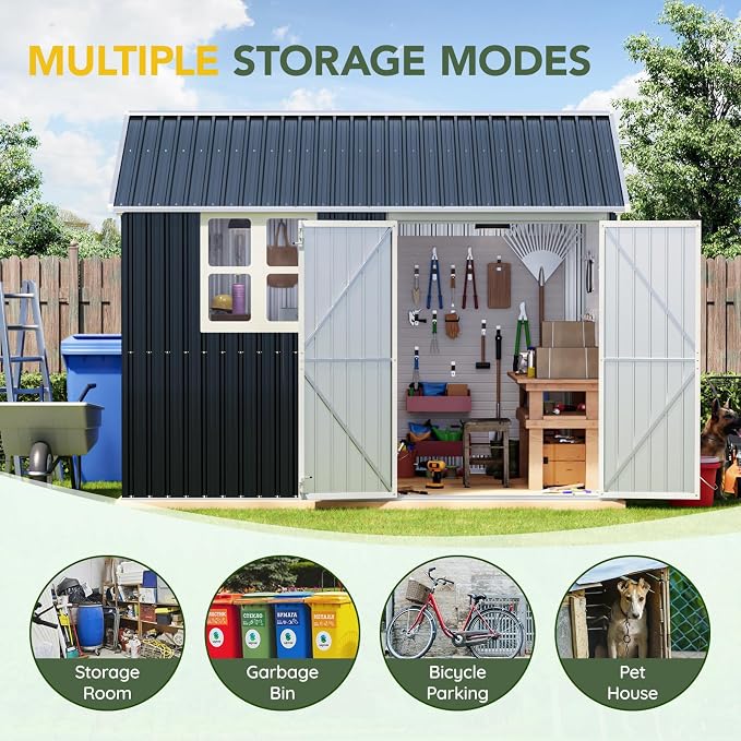 Breezz 8X10FT Outdoor Steel Storage Shed - Image 5