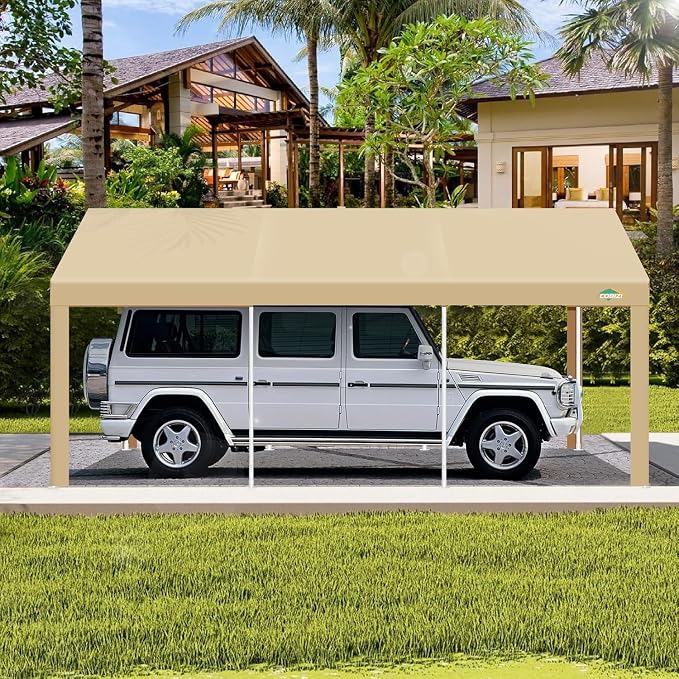 COBIZI Carport 10x20ft Heavy Duty Portable Garage, 2.0 Powder Coated Frame - Image 5