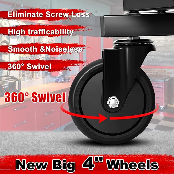 Rolling Stool with Wheels, Adjustable Height Pneumatic Garage Work Mechanic - Image 6
