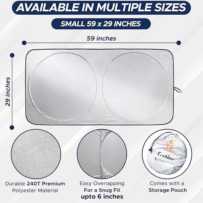 EcoNour Car Windshield Sun Shade | 2025 Upgraded Innovative No-Light-Pass - Image 4