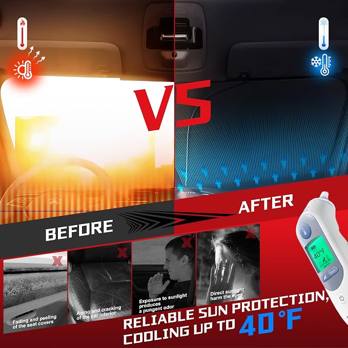 Windshield Sun Shade for 2024-2025 Lincoln Nautilus Foldable Sun Sunshade for - Image 4