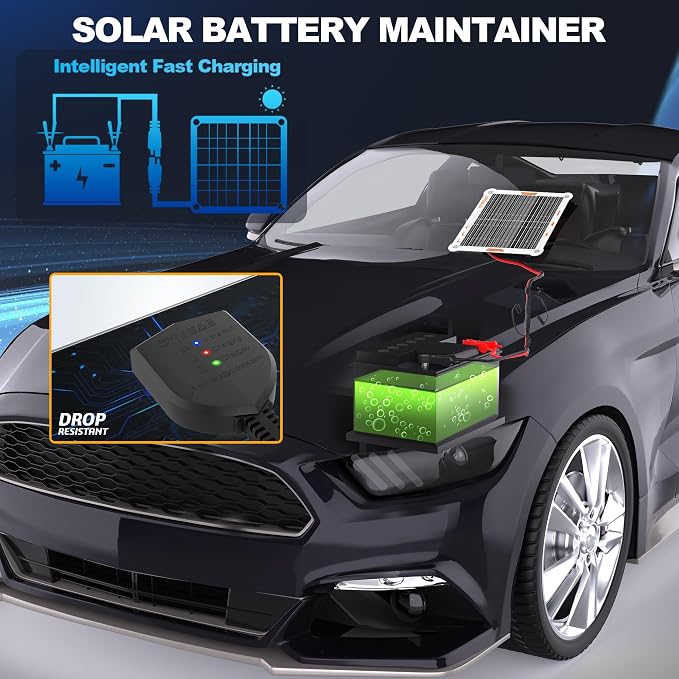 OYMSAE 5W 12V Solar Car Battery Charger Portable Waterproof Solar Power Battery - Image 3