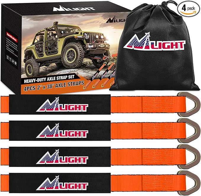 Nilight 4PCS 2"x 38" Axle Tie Down Straps by Nilight