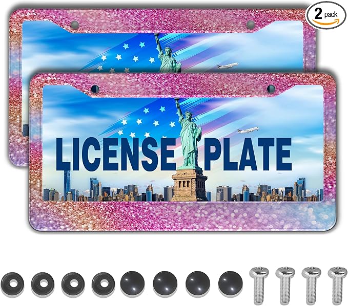 License Plate Frame Multicolor License Plate Holder Shining Rainbow Gradient by Unknown
