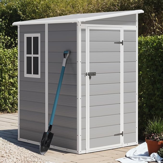 Greesum 5' x 4' Resin Weather Resistant Outdoor Storage Shed - Image 3
