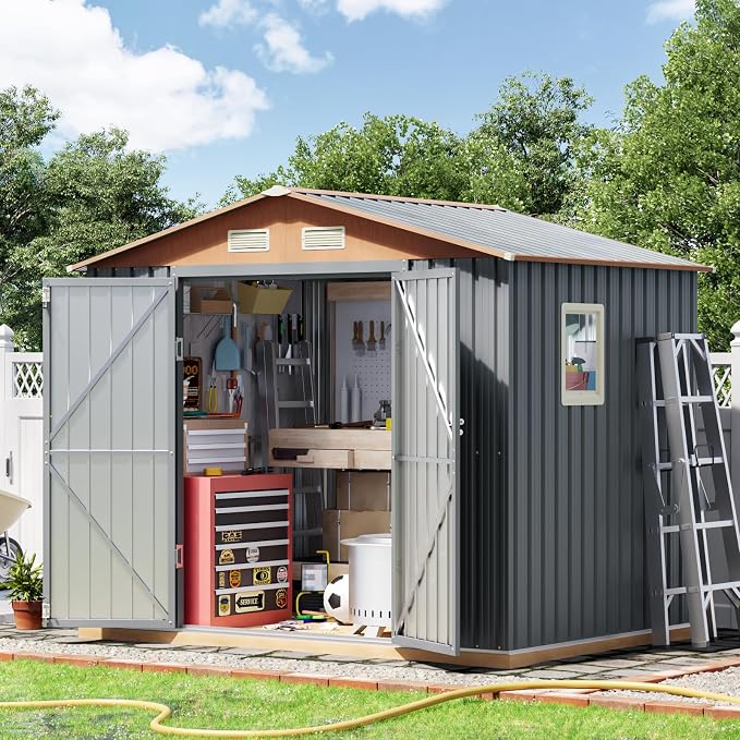6x8FT Metal Shed & Outdoor Storage Shed by OutdoorFirePit